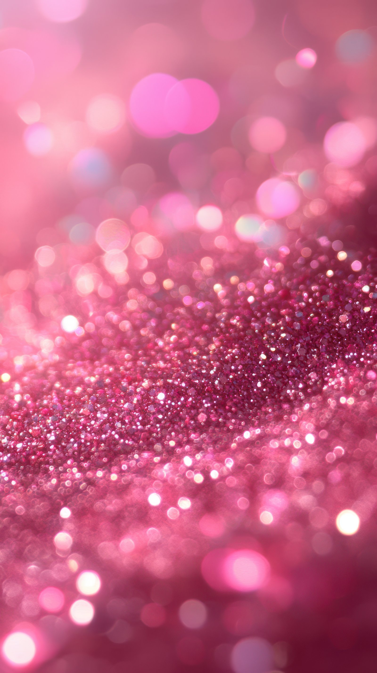 Sparkling pink glitter creates a mesmerizing abstract pattern in soft focus